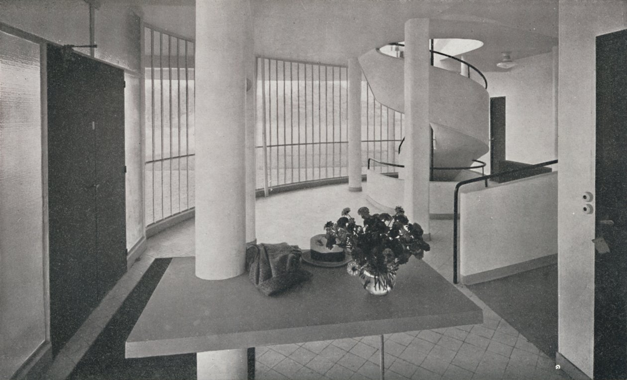Interiør i villaen på Poissy, 1933 av Unbekannt