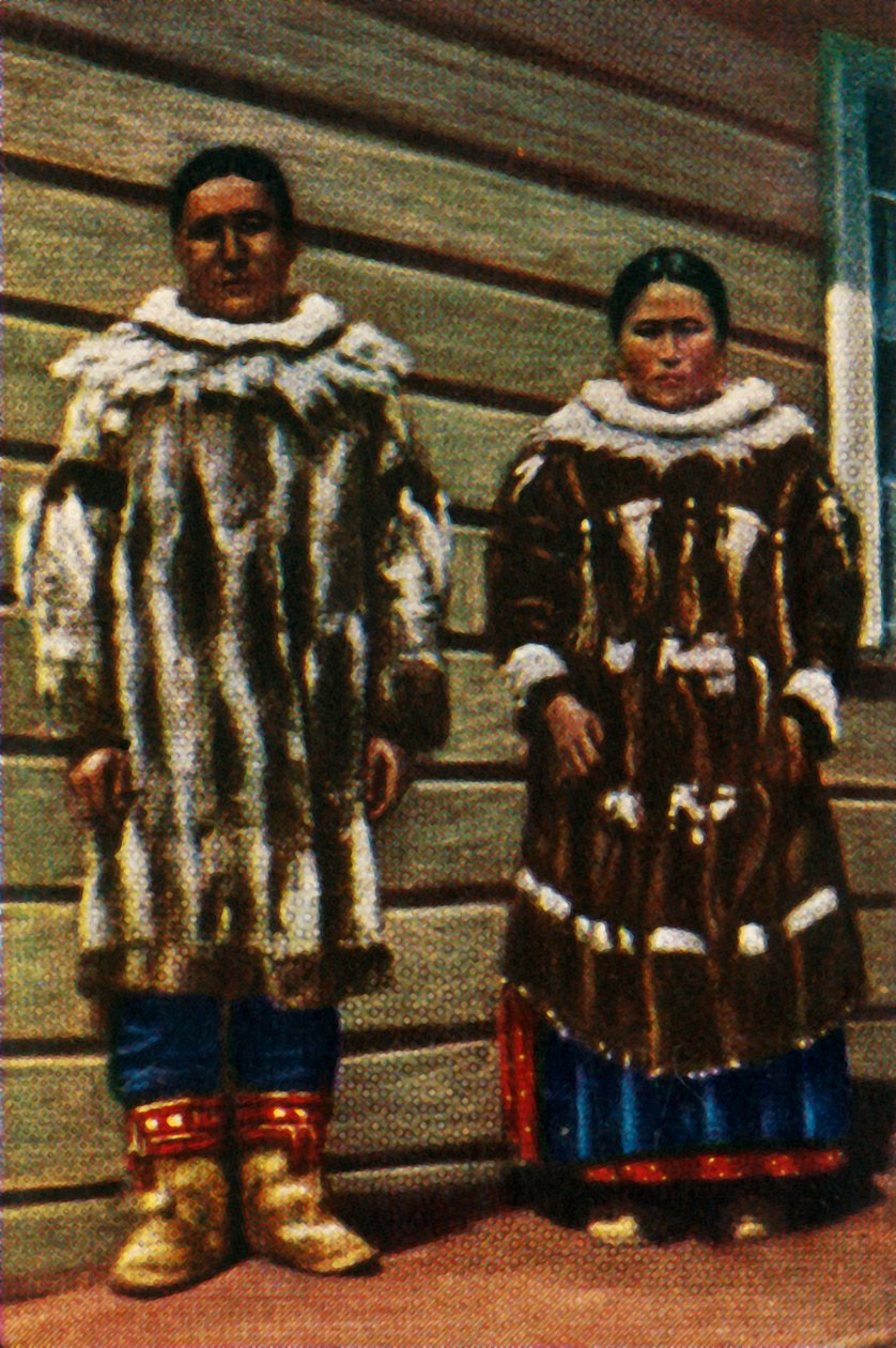 Inuitfolk fra Alaska, nord i USA, ca 1928. av Unbekannt