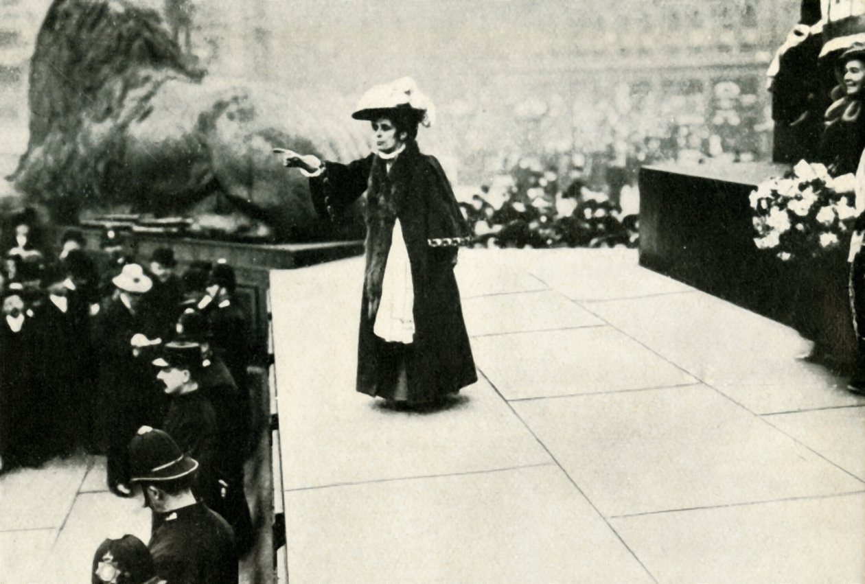 Jennie Baines taler på Trafalgar Square, 1908, 1947. av Unbekannt