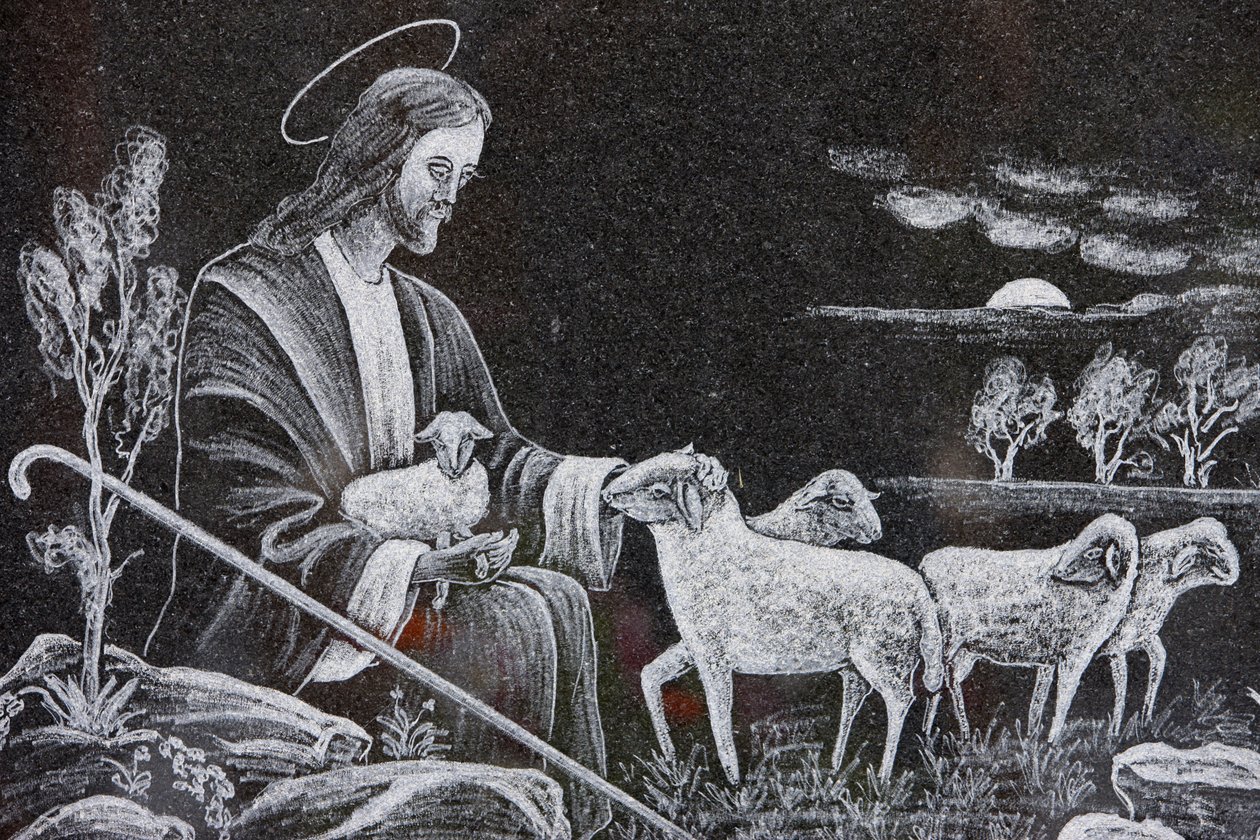 Jesus den gode hyrde, Saint-Nicolas de Veroce, Frankrike av Unbekannt