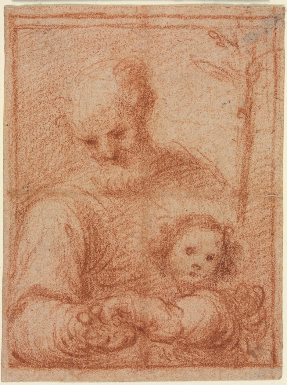Joseph and Child recto, 1500-tallet. av Unbekannt