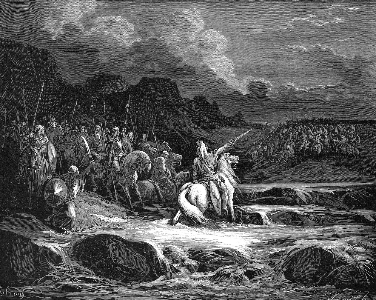 Judas Maccabaeus ledet den jødiske hæren i kamp av Unbekannt