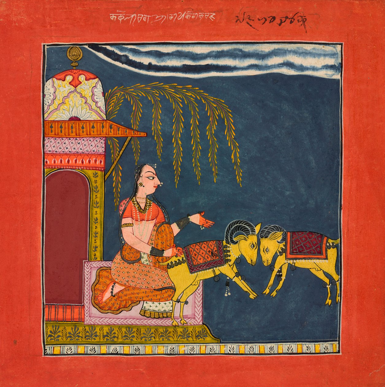 Kachheli Ragini, Fra en Ragamala, Ka. 1710. av Unbekannt