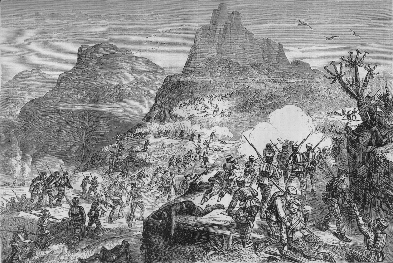 Kaffir War - Attacking a Native Position, c1880 av Unbekannt
