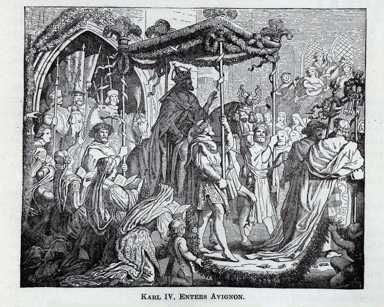 Karl IV går inn i Avignon, 1882 av Unbekannt