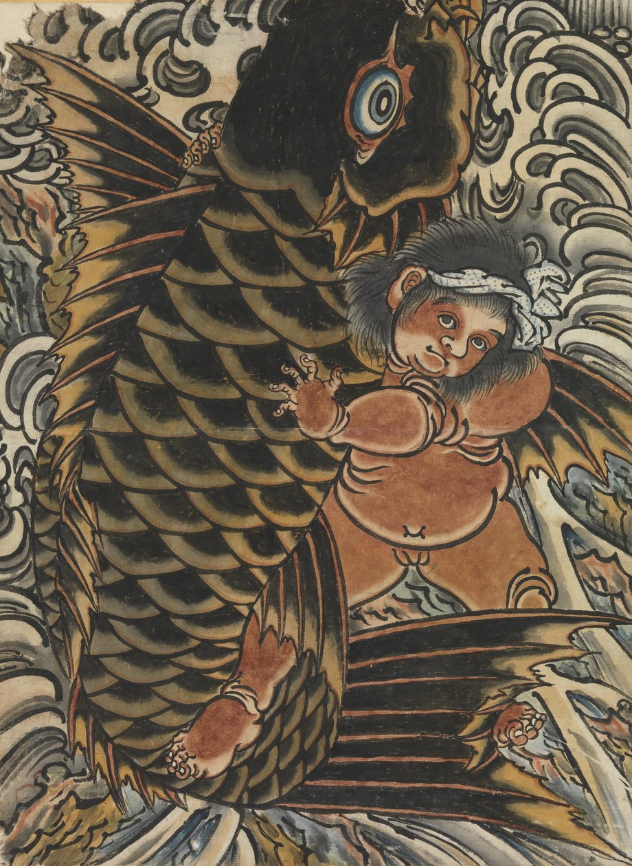Kintaro med karpe, 1800-tallet. av Unbekannt