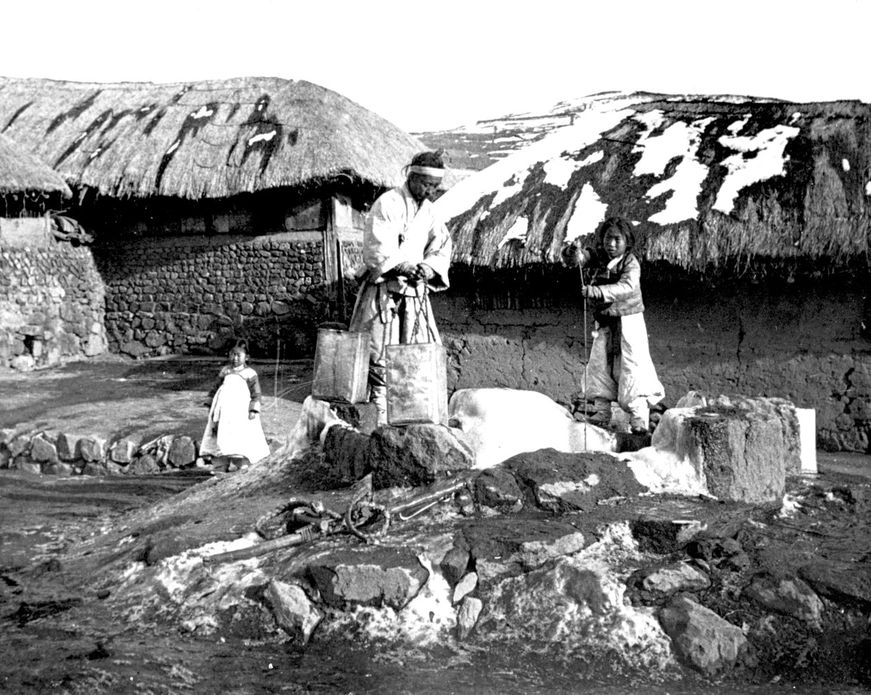 Koreanske landsbyboere, Korea, 1900 av Unbekannt