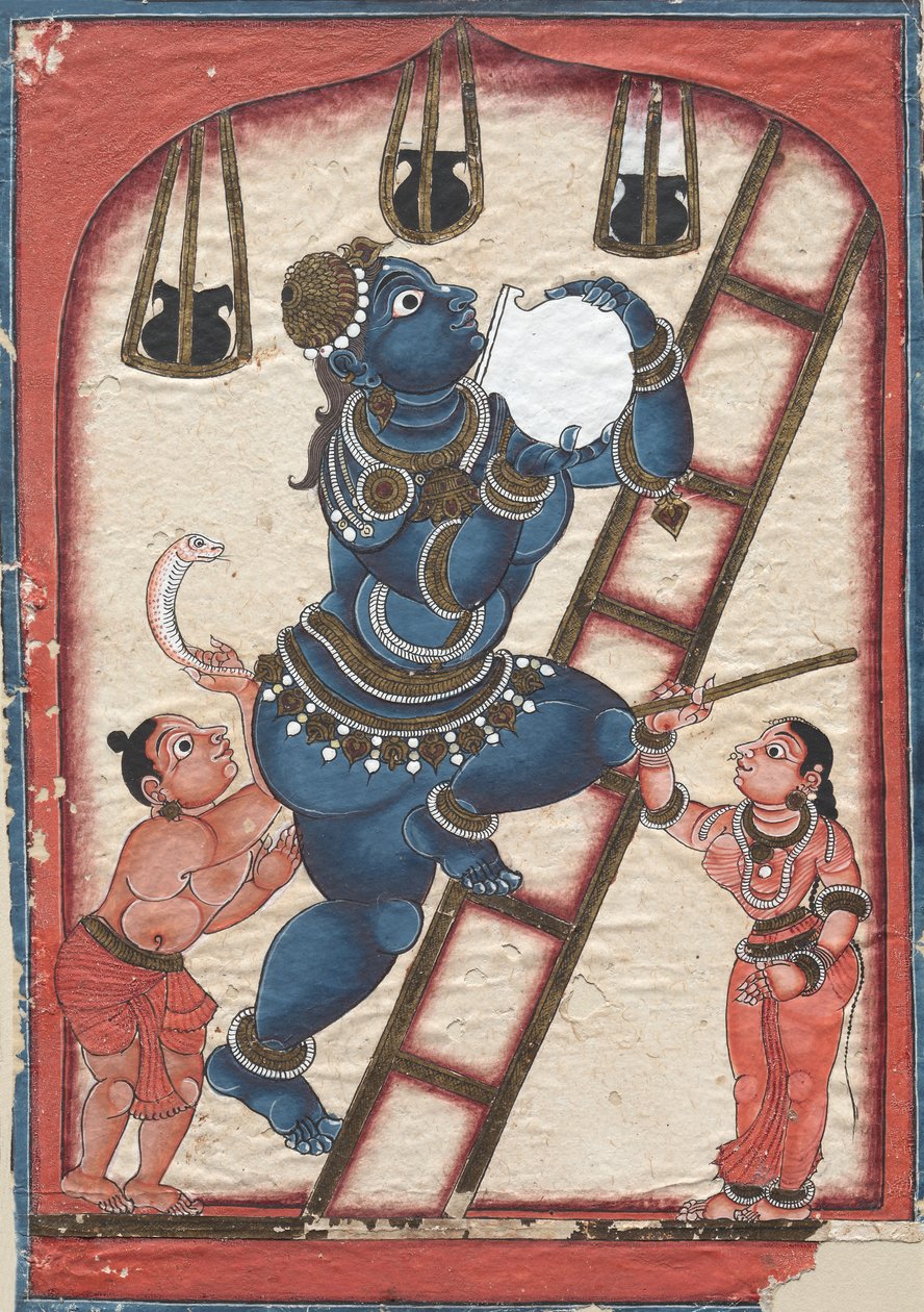 Krishna stjeler ostemasse, sent på 1700-tallet. av Unbekannt