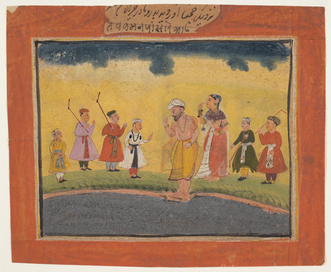Krishnas foreldre søker etter ham, ca. 1615. av Unbekannt