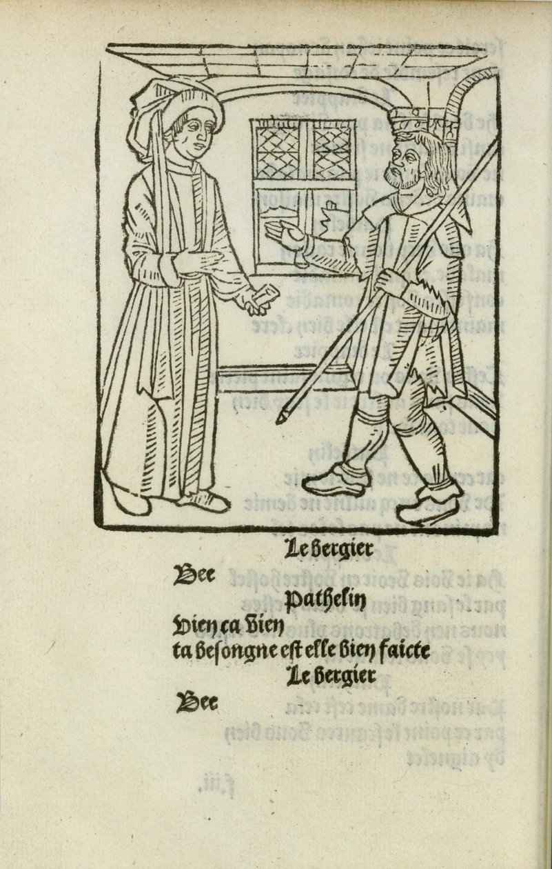 Farsen til Mester Pathelin, ca. 1490. av Unbekannt