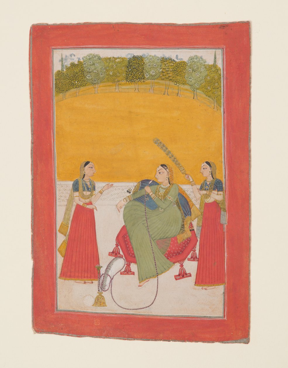 Lady on a Terrace, 1700-tallet. av Unbekannt