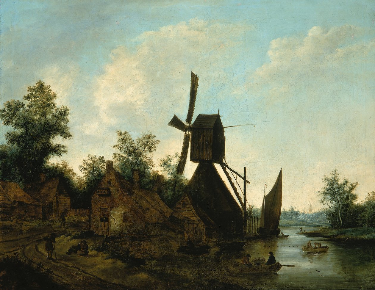 Landskapsvindmølle, 1600-tallet. av Unbekannt