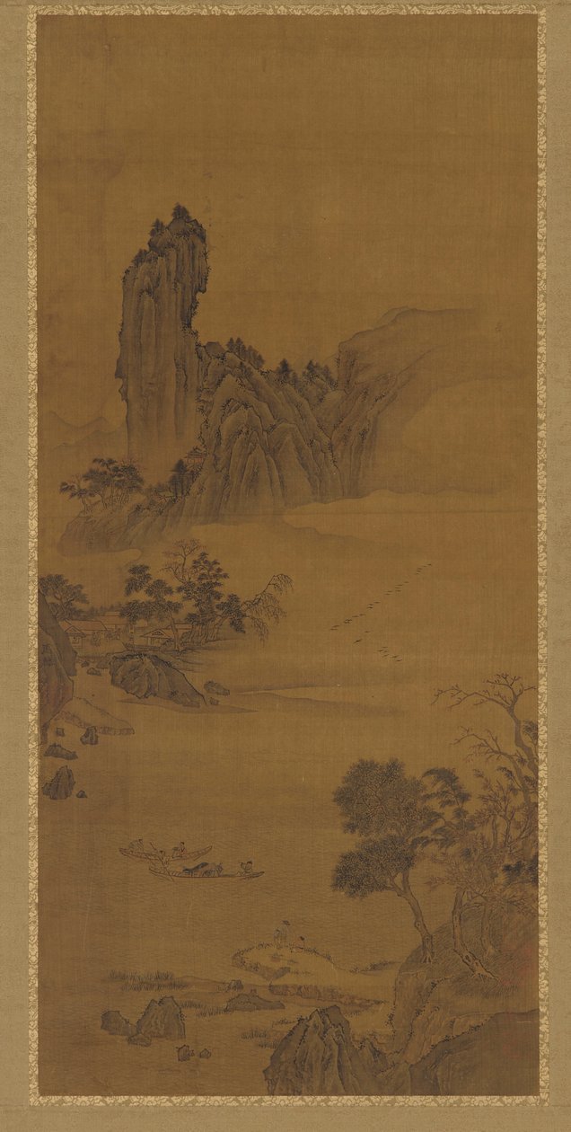 Landskap med fergebåter, Qing-dynastiet, 1700-tallet. av Unbekannt