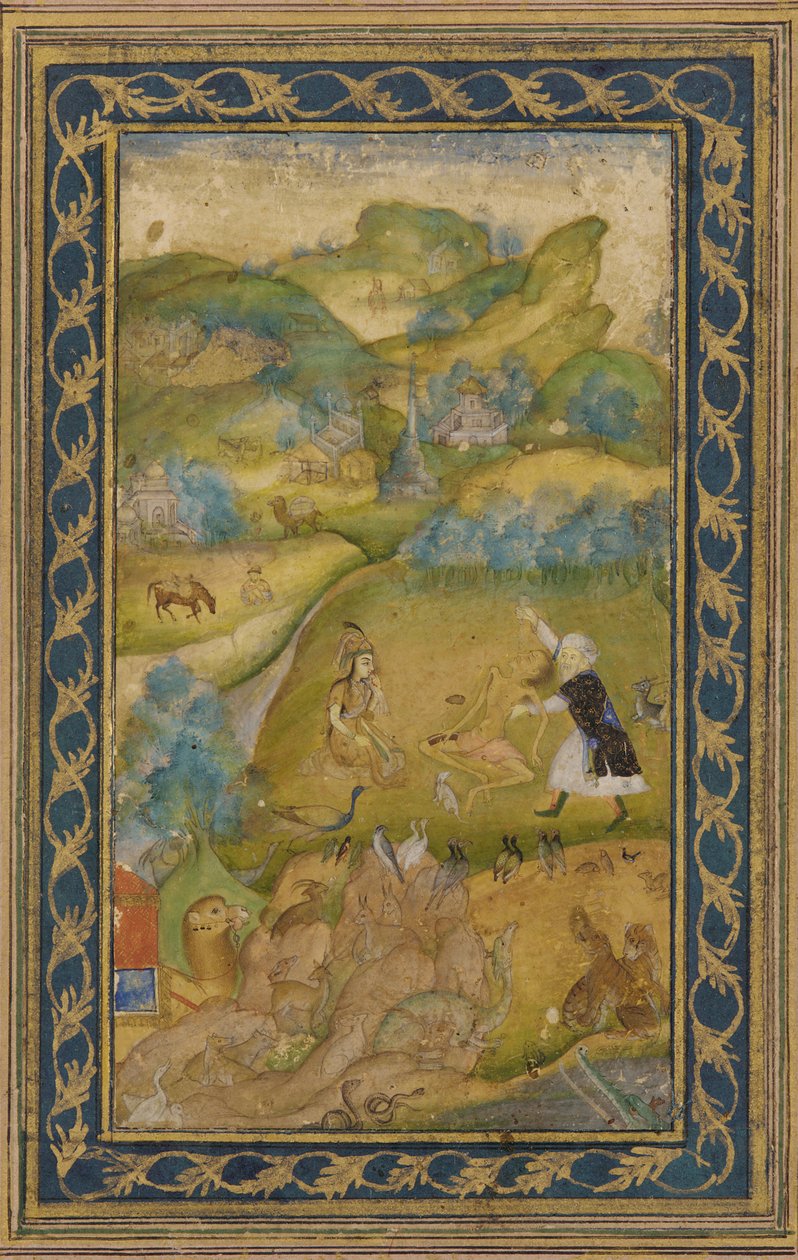 Layla og Majnun, Mughal-dynastiet, 1600-tallet. av Unbekannt