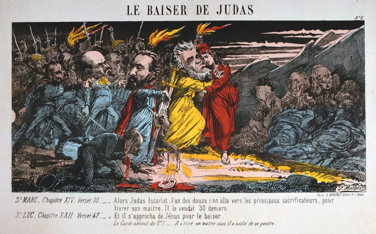 The Kiss of Judas, Paris Commune, 1871. av Unbekannt