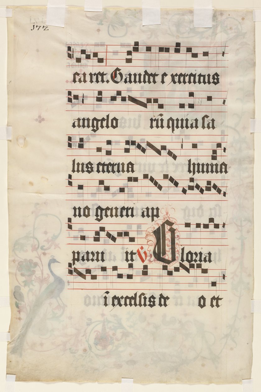 Leaf from an Antiphonary: Tekst verso, ca. 1480. av Unbekannt