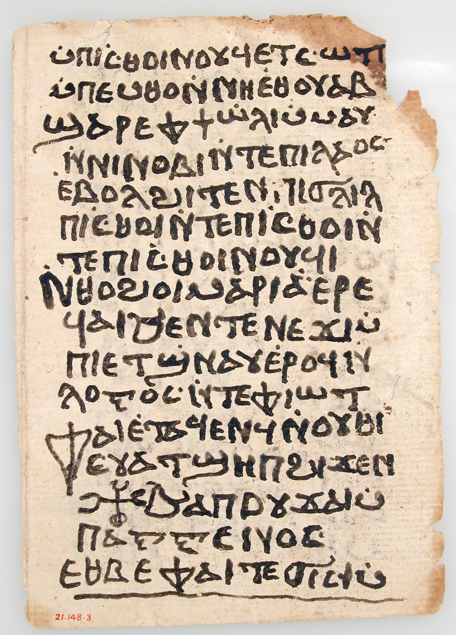 Blader fra et koptisk manuskript, 600-1400-tallet. av Unbekannt