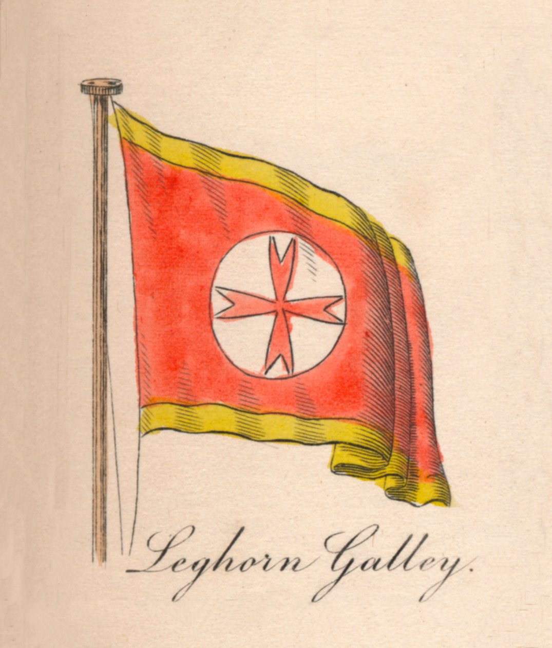 Leghorn Galley, 1838 av Unbekannt