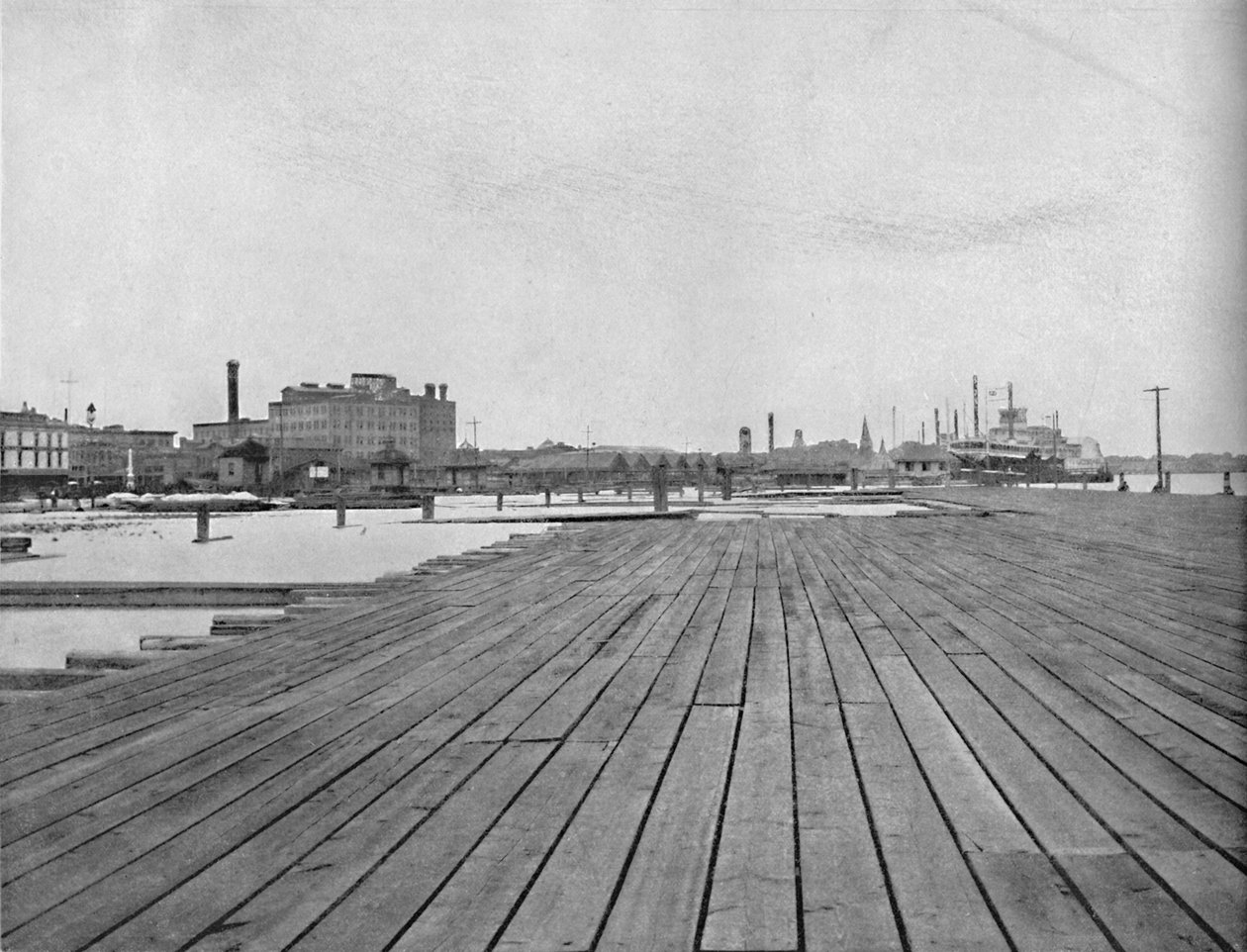 Levee and Steamboat Landing, New Orleans, c1897. av Unbekannt