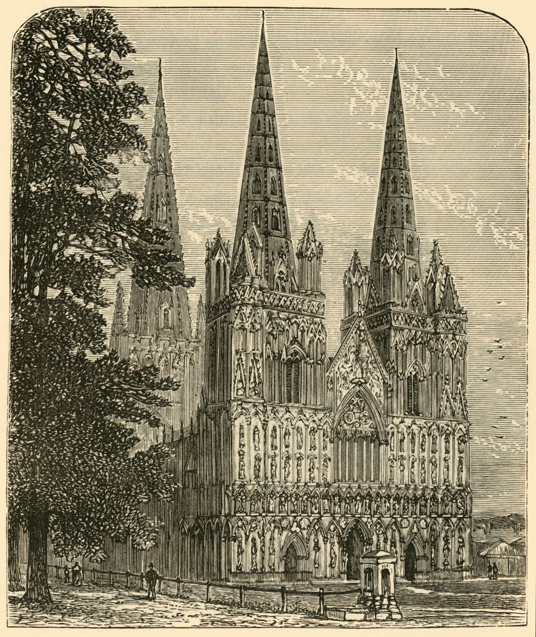 Lichfield Cathedral - The West Front, 1898. av Unbekannt