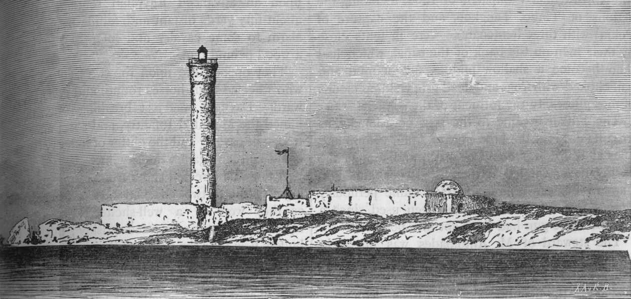 Fyr på Paros-øya, Alexandria, c1882 av Unbekannt