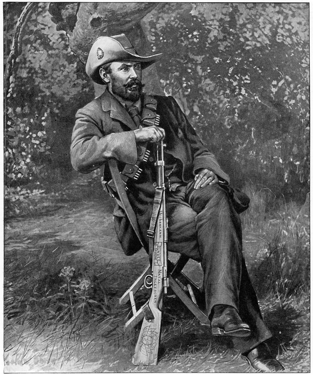 Louis Botha, Afrikanersoldat og statsmann, ca 1900. av Unbekannt