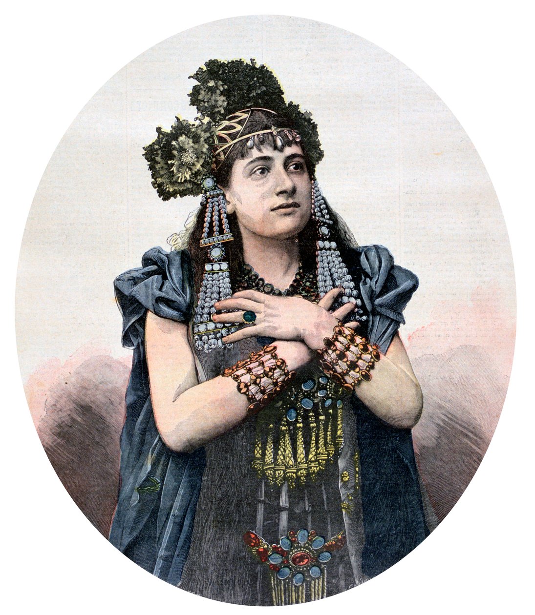 Lucienne Breval i rollen som Salammbô, 1892 av Unbekannt