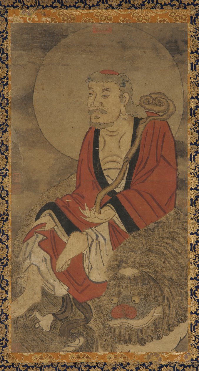 Luohan og løve, Ming-dynastiet, 1368-1644. av Unbekannt