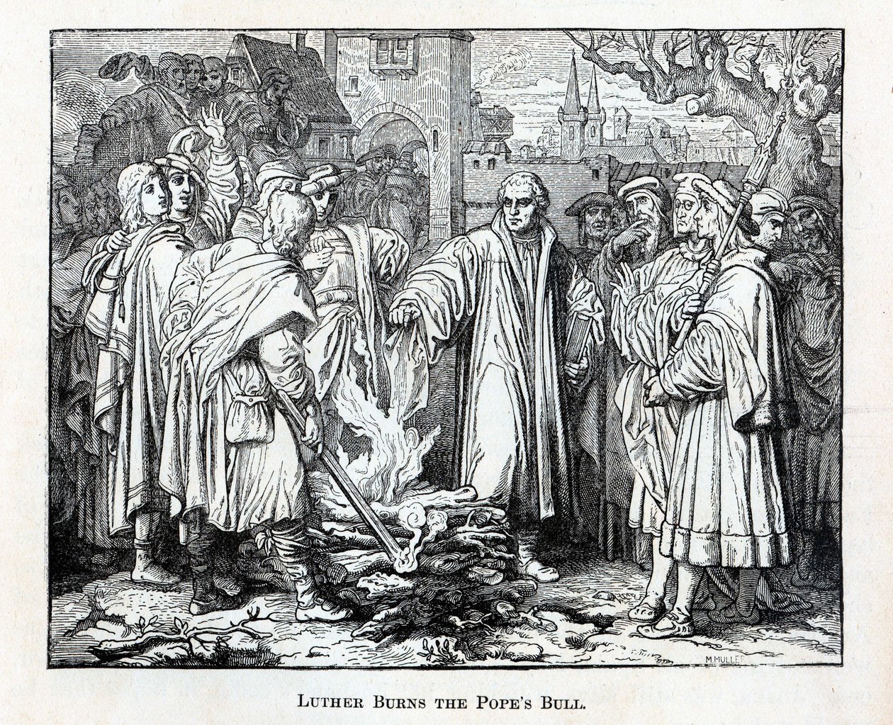 Luther brenner pavenes okse, 1882 av Unbekannt