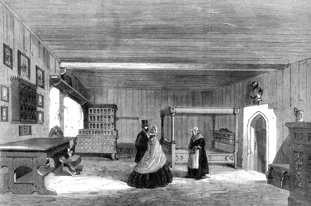 Luthers rom på Wartburg Castle, Eisenach, Tyskland, 1862 av Unbekannt