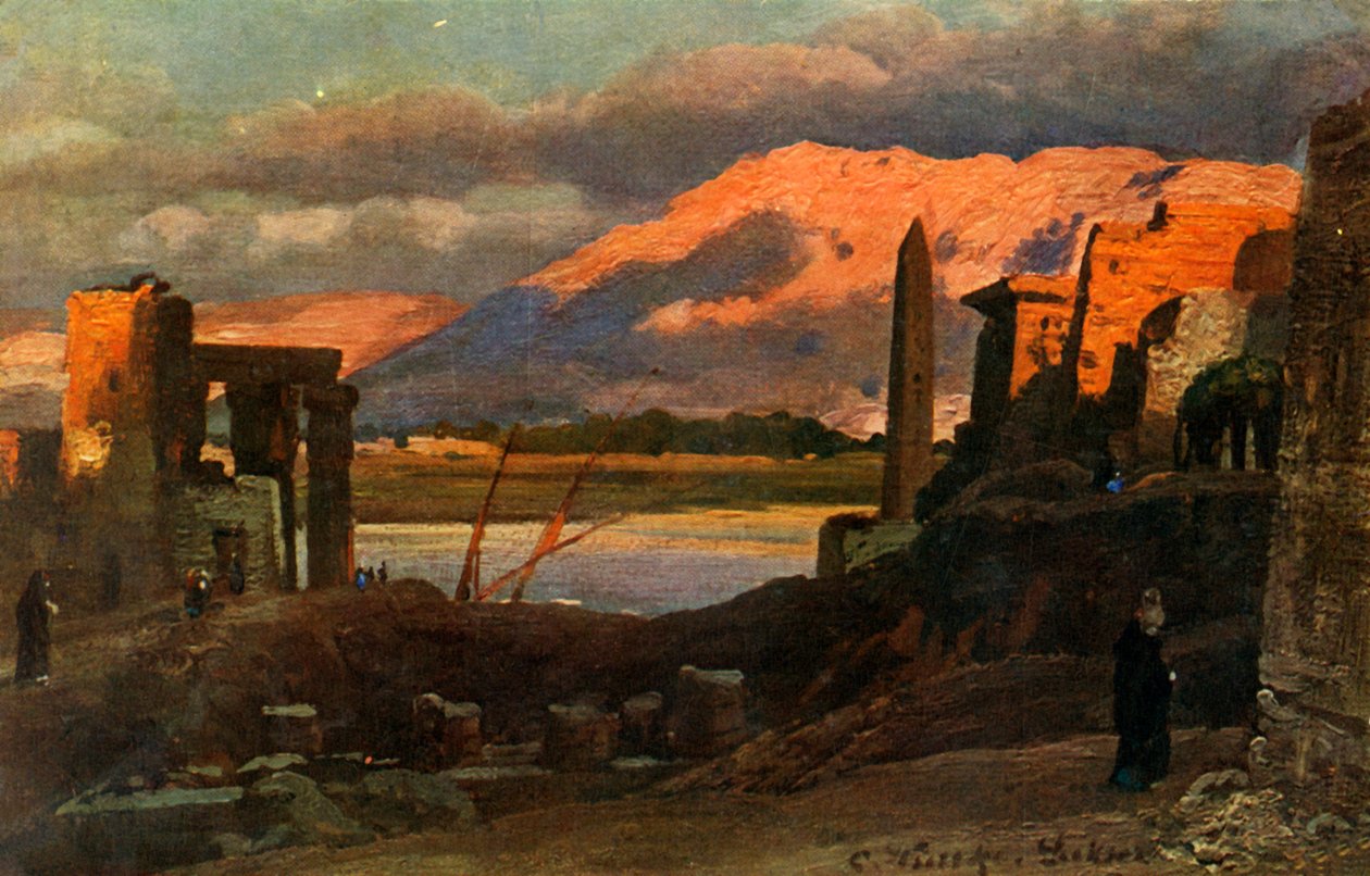 Luxor og fjellene i Theben, c1918-c1939. av Unbekannt