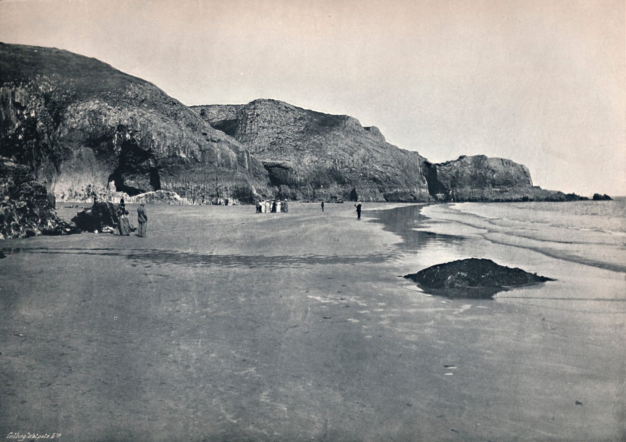 Lydstep - The Cliffs and the Beach, 1895 av Unbekannt