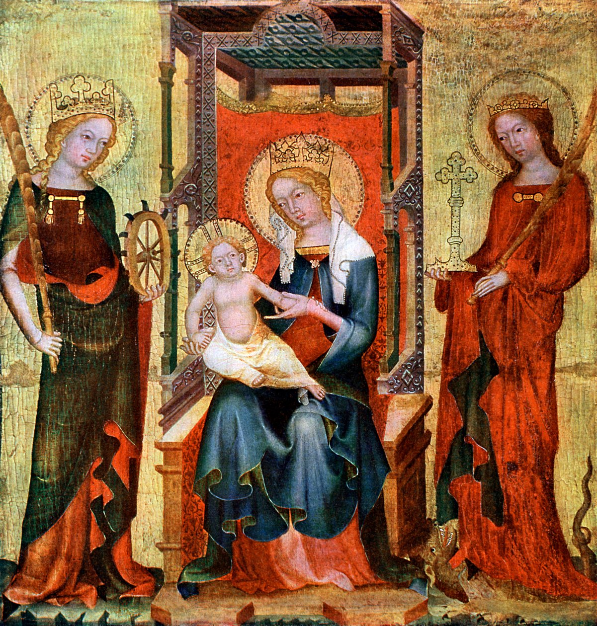 Madonna Between St Catherine and Margaret, c1360 1955 av Unbekannt