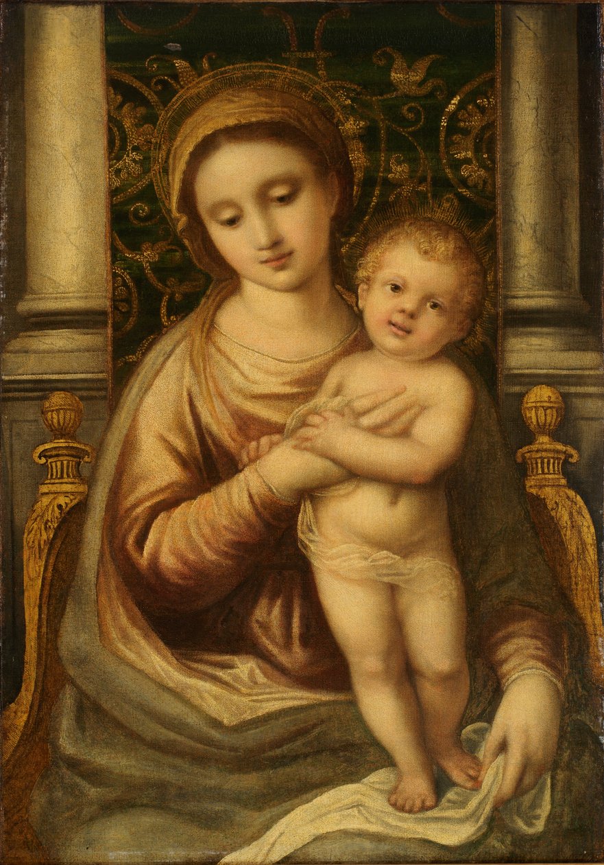 Madonna og barn, 1800-tallet. av Unbekannt
