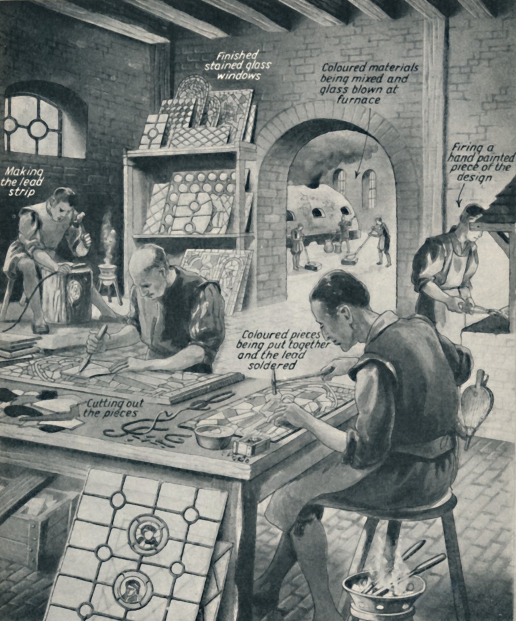 Lage et glassmaleri, c1934 av Unbekannt