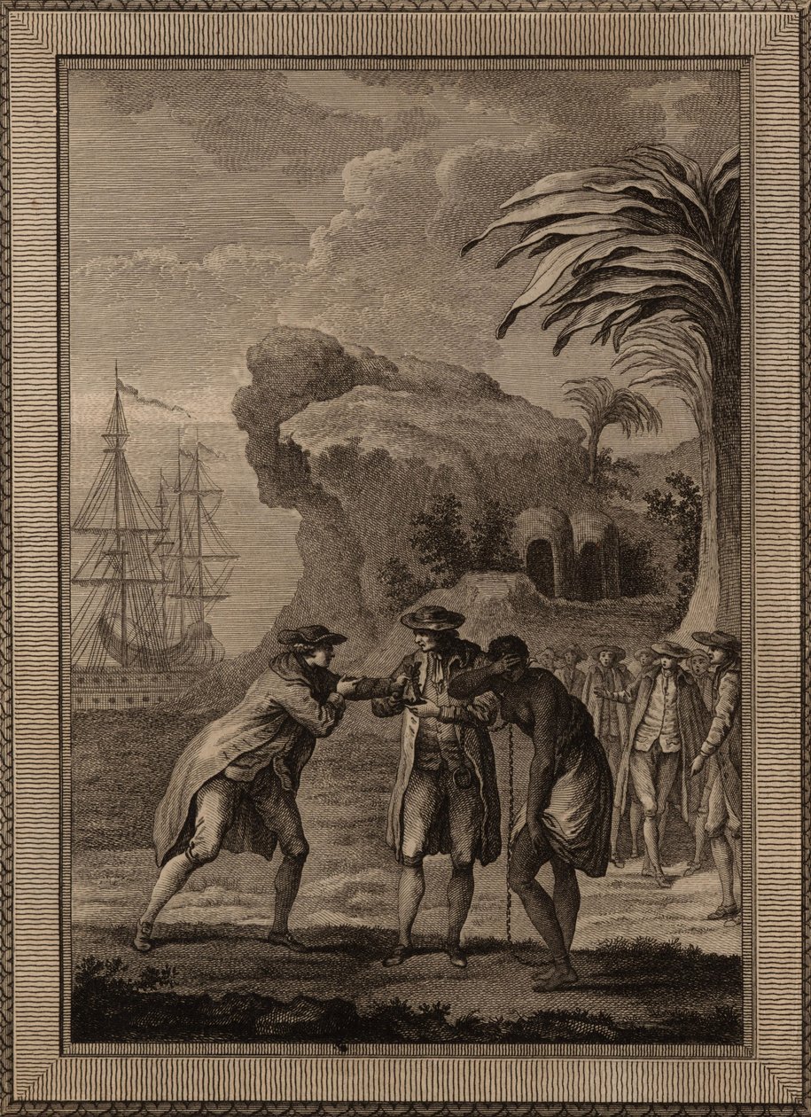 Mann selger en slavekvinne, 1775. av Unbekannt