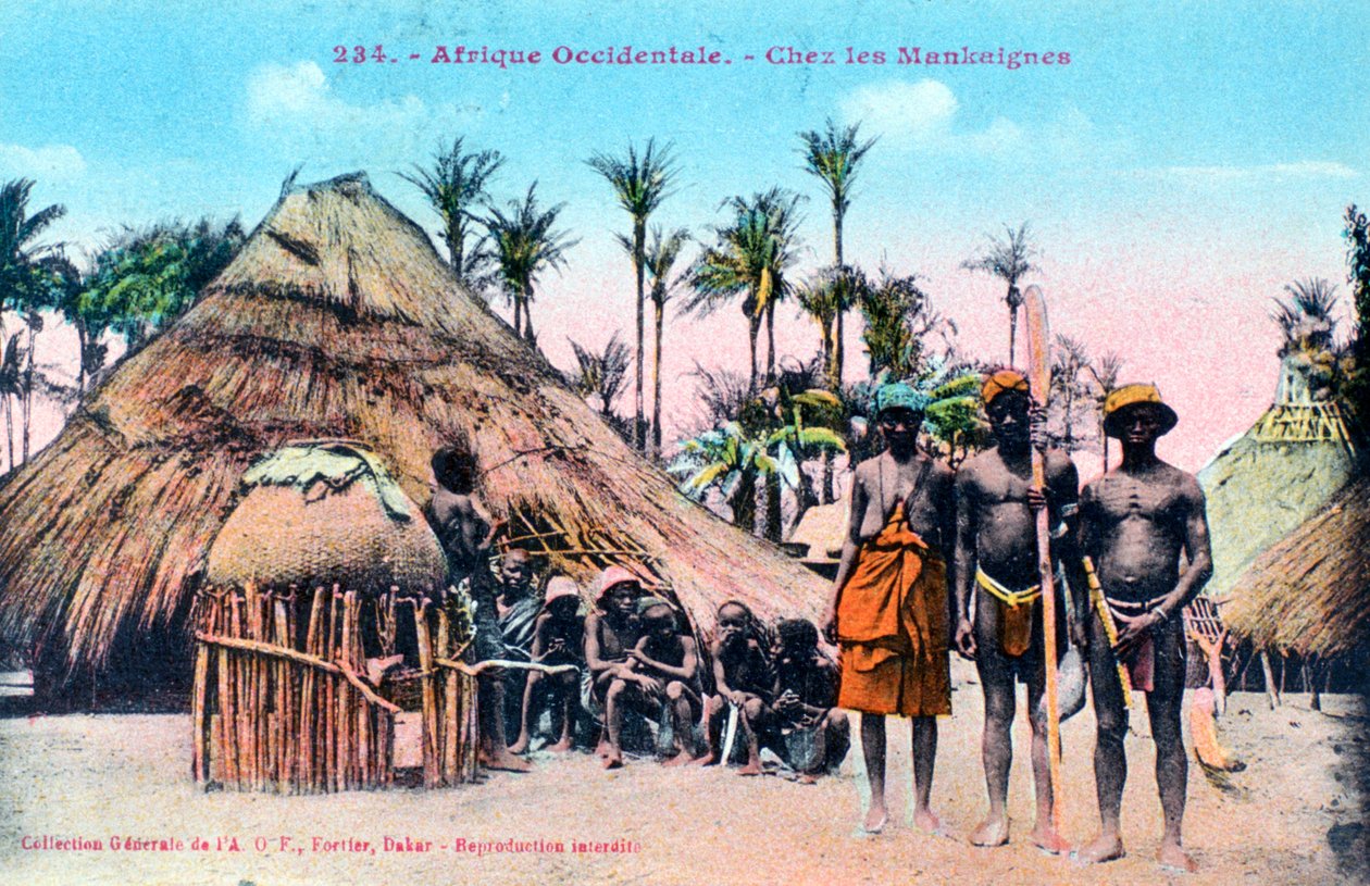 Landsbyen Mankaigne, Vest-Afrika, 1900-tallet av Unbekannt