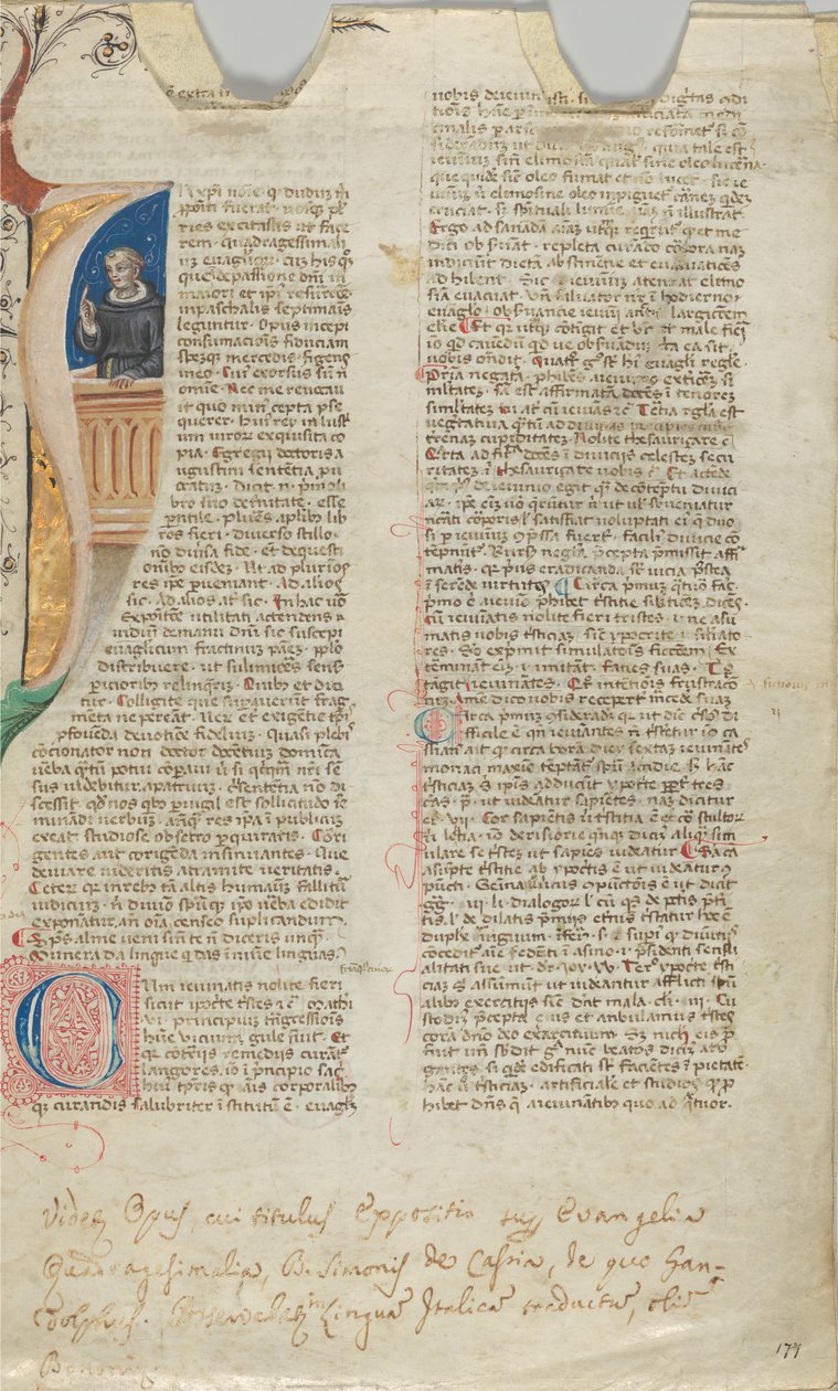 Manuskriptblad, 1300-tallet. av Unbekannt