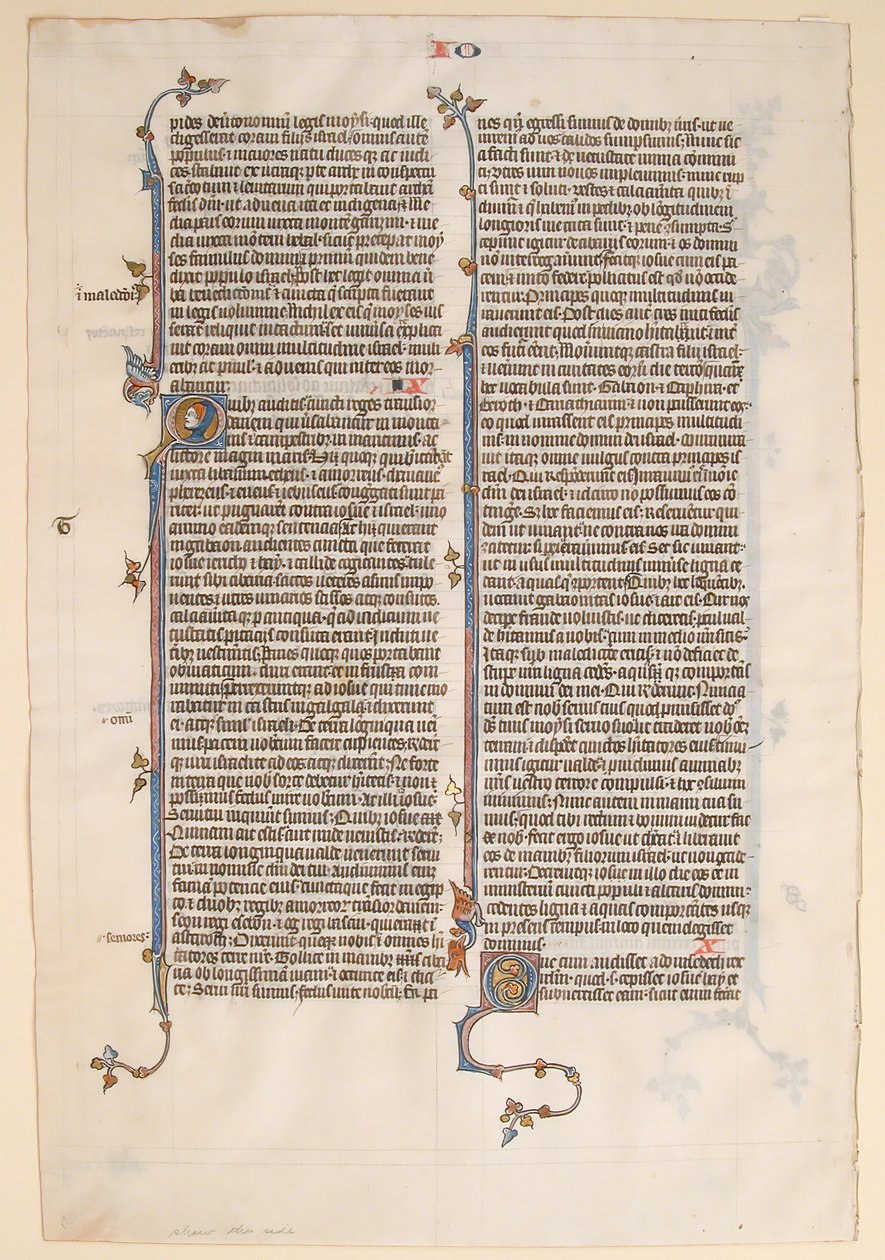 Manuskriptblad fra en bibel, ca. 1280-1300. av Unbekannt
