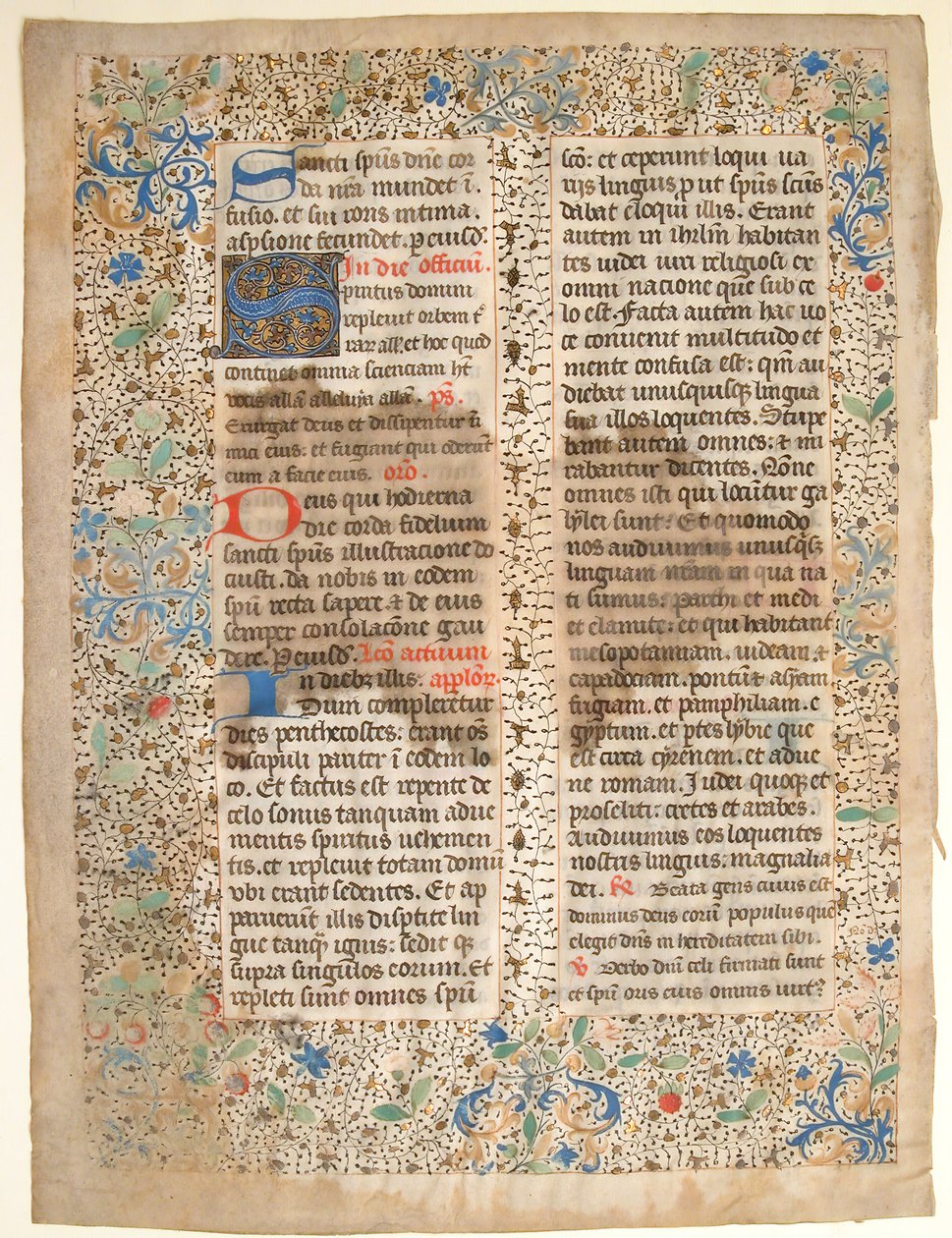Manuskriptblad fra et missal, midten av 1400-tallet. av Unbekannt