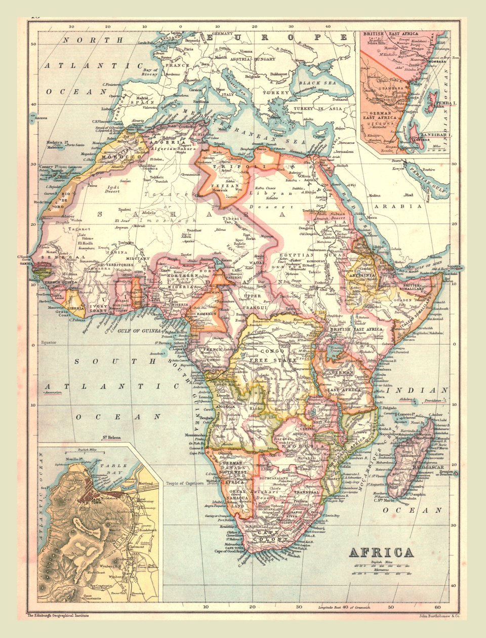 Kart over Afrika, 1902. av Unbekannt