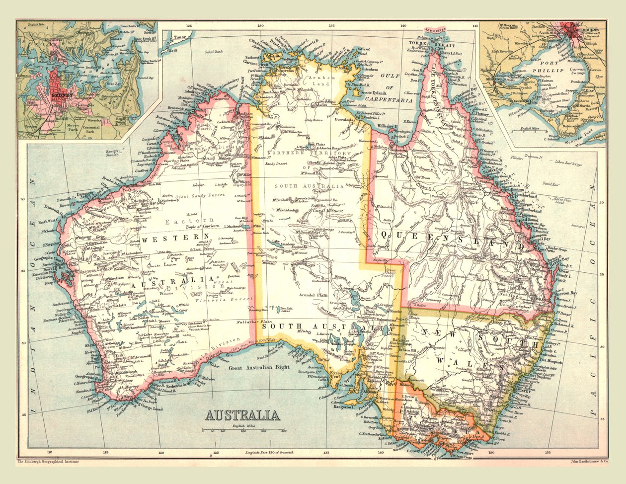 Kart over Australia, 1902. av Unbekannt