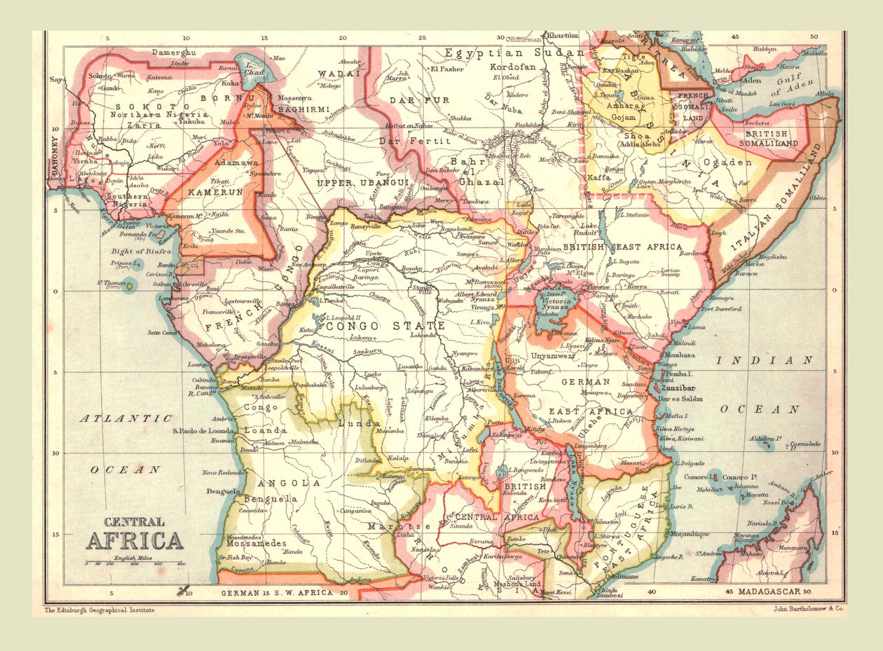 Kart over Sentral-Afrika, 1902. av Unbekannt