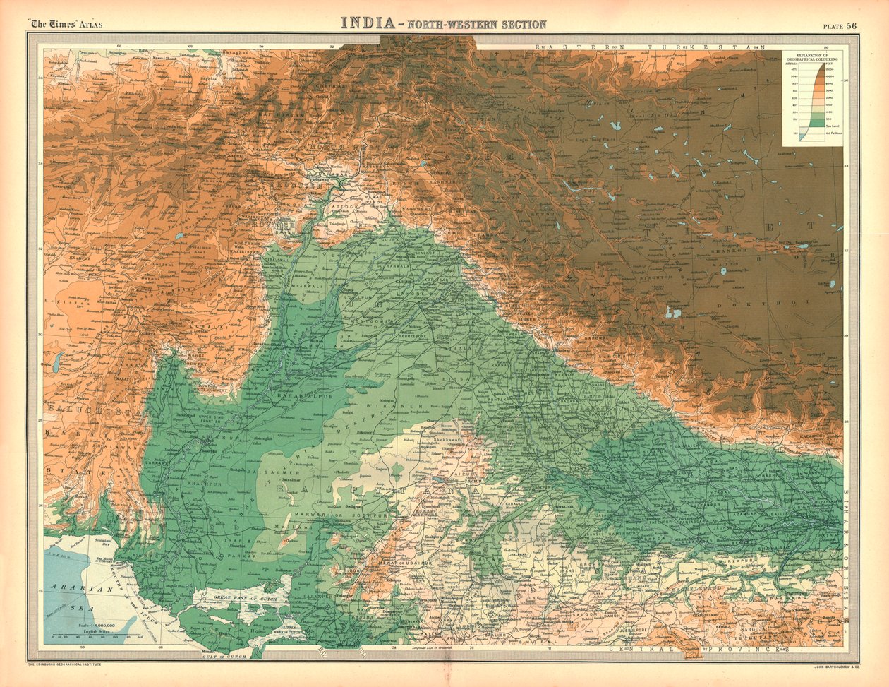 Kart over India - North Western Section av Unbekannt
