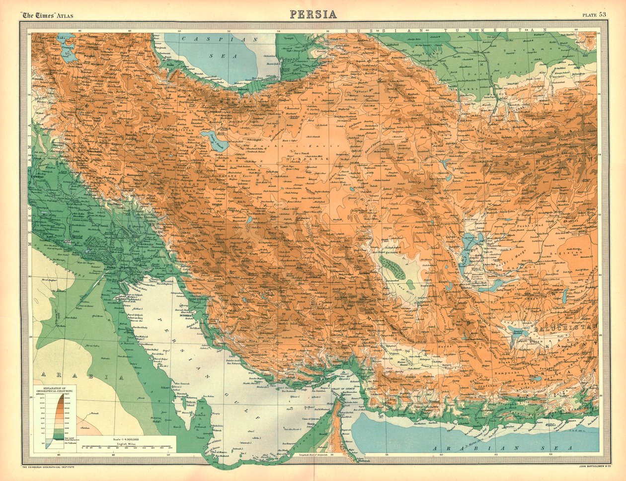 Kart over Persia av Unbekannt