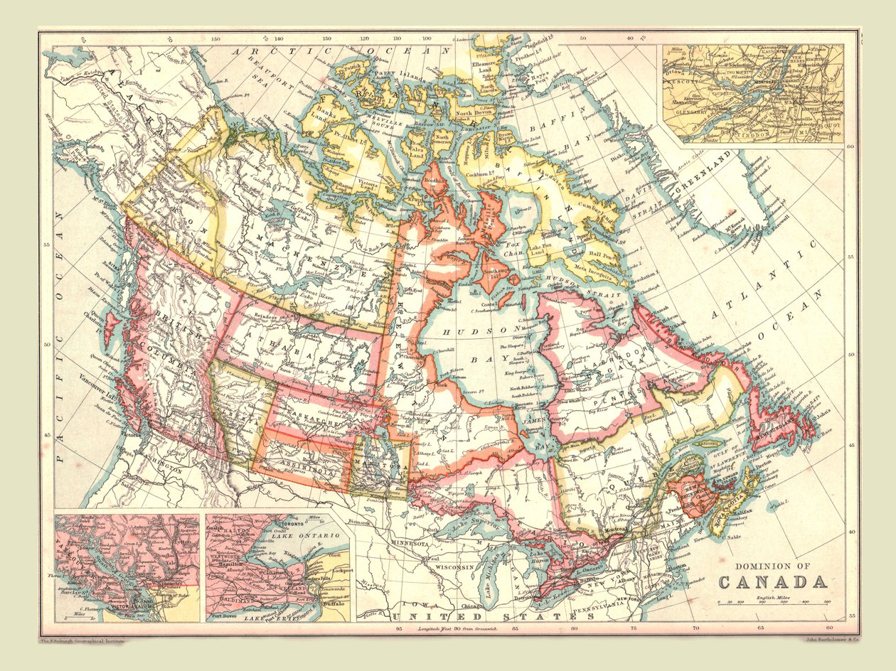 Kart over Dominion of Canada, 1902. av Unbekannt