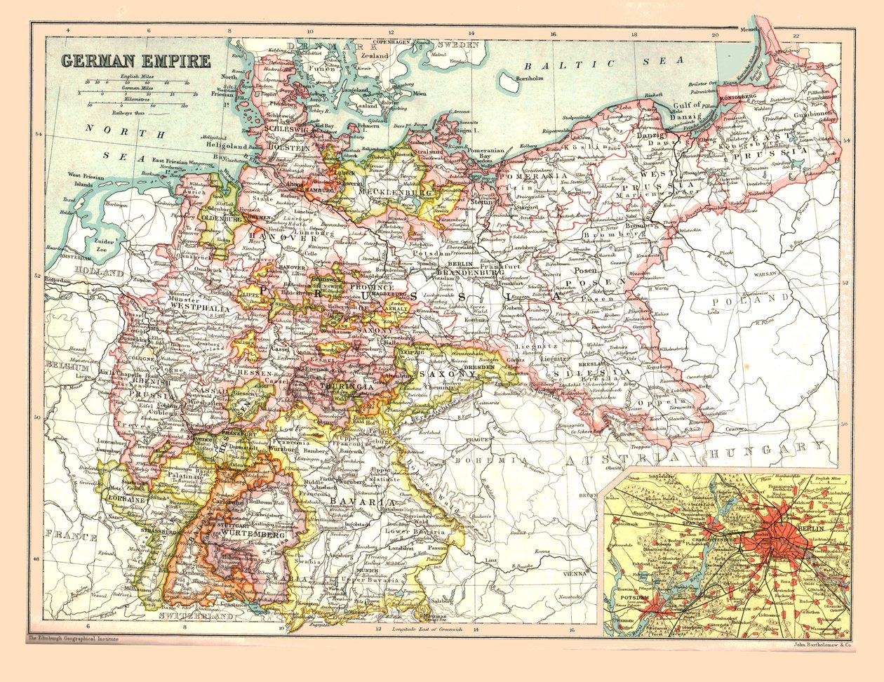 Kart over det tyske riket, 1902. av Unbekannt