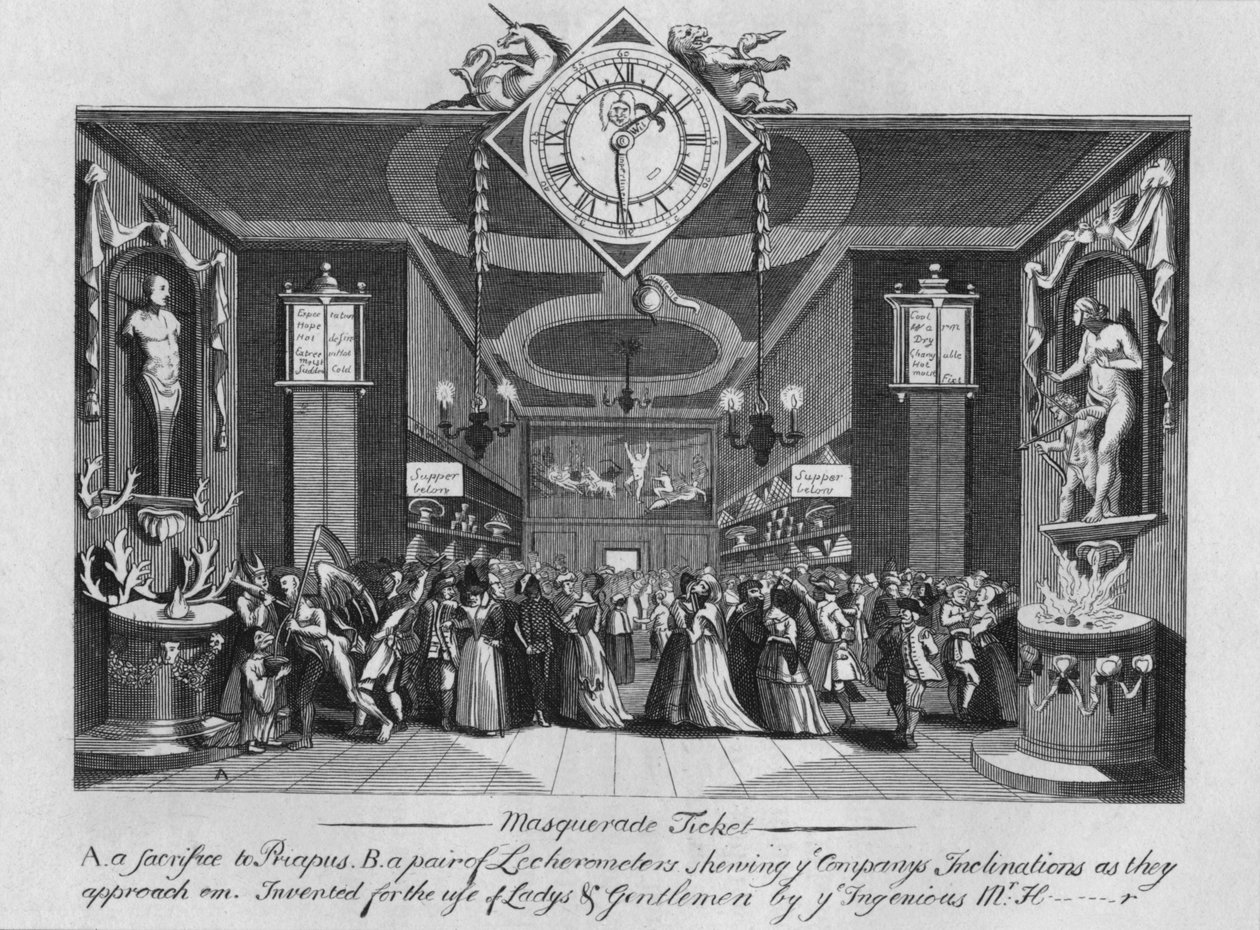 Maskeradebillett, 1727, 1827. av Unbekannt
