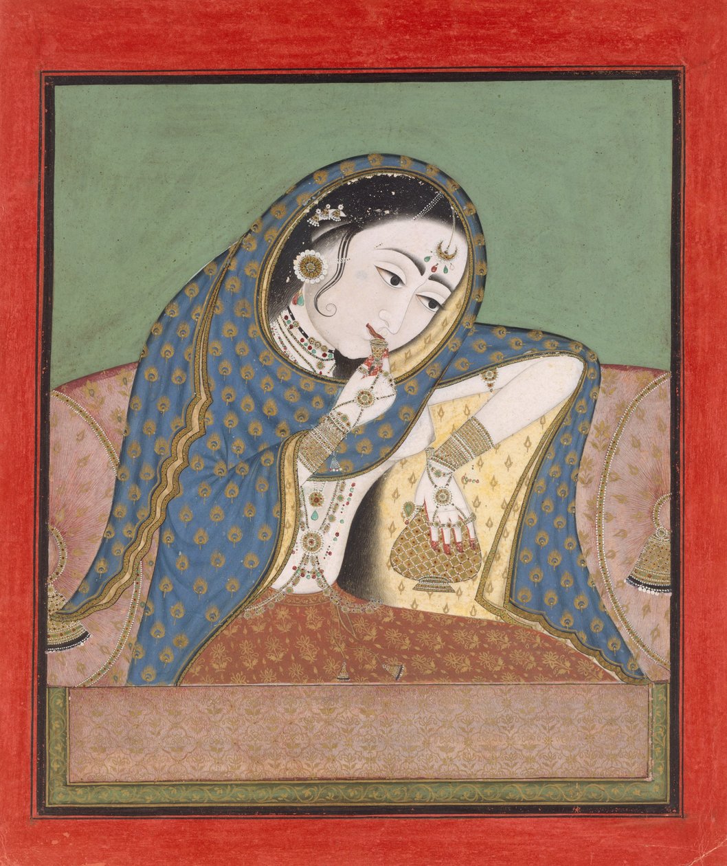 Melankolsk kurtisan, ca. 1750. av Unbekannt