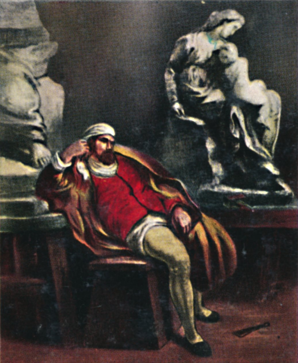 Michelangelo 1475-1564. - Maleri av Delacroix, 1934. av Unbekannt